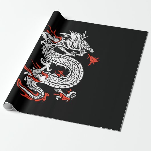 Mythical Ancient Asian Chinese Dragon Geschenkpapier (Ungerollt)