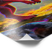 Mythical and Prehistoric Pegasus, Dragon, Dinosaur Fotodruck (Ecke)