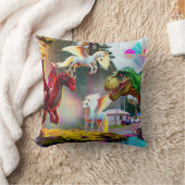 Mythical and Prehistoric Pegasus, Dragon, Dinosaur Kissen (Decke)
