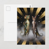 Mythical Cat-Dragon Creatures Postkarte (Vorne/Hinten)