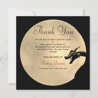 Mythical Dragon Funeral Thank You Cards Einladung