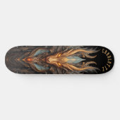 Mythical Dragon with Tribal Patterns Dark Fantasy Skateboard (Horizontal)