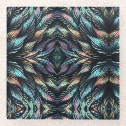 Mythical Feathers Glasuntersetzer (Vorderseite)