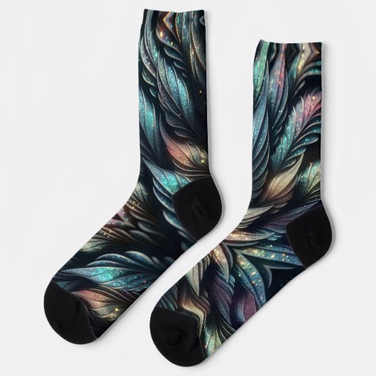 Mythical Feathers Socken (Linkes Detail)