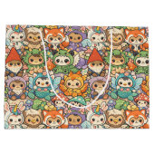 Mythical Friends Parade | Cute Pastel Magic Große Geschenktüte (Rückseite)