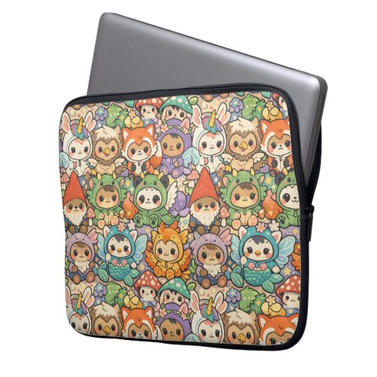 Mythical Friends Parade | Cute Pastel Magic Laptopschutzhülle (Vorderseite Links)