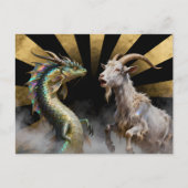 Mythical Goat-Dragon Creatures Surprised Postkarte (Vorderseite)