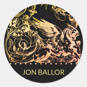 Mythical Griffin Beast Runder Aufkleber