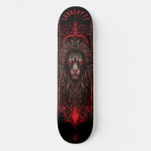 Mythical Lion with Tribal Patterns Dark Fantasy Skateboard (Vorderseite)