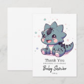 Mythical Little Dinosaur Baby Dusche Dankeskarte (Vorne/Hinten)