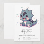 Mythical Little Dinosaur Baby Dusche Einladung (Vorne/Hinten)