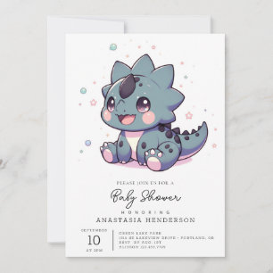 Mythical Little Dinosaur Baby Dusche Einladung