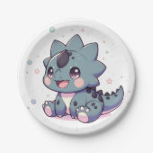 Mythical Little Dinosaur Baby Dusche Pappteller (Vorderseite)