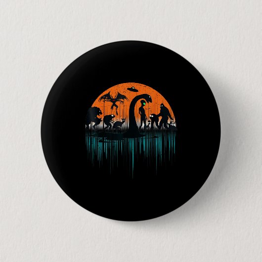 Mythical Loch Ness Bigfoot Mothman Aliens Funny Cr Button (Vorderseite)