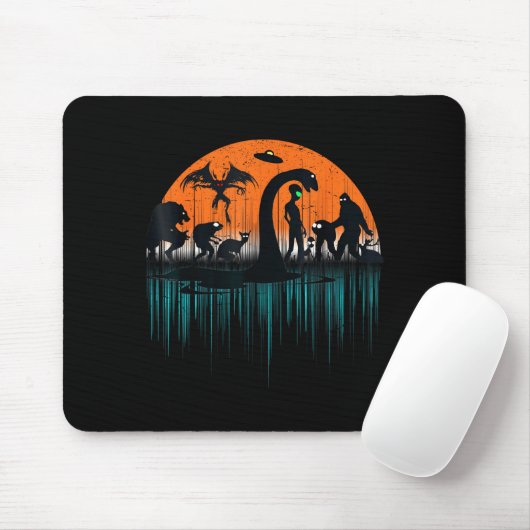 Mythical Loch Ness Bigfoot Mothman Aliens Funny Cr Mousepad (Mit Mouse)