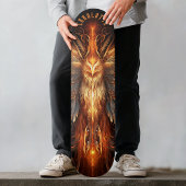 Mythical Phoenix with Tribal Patterns Dark Fantasy Skateboard