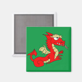 Mythical Red Wyvern Magnet (Vorderseite/Rückseite)