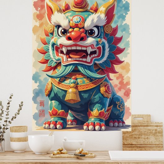 Mythical Shisa Poster (Küche)