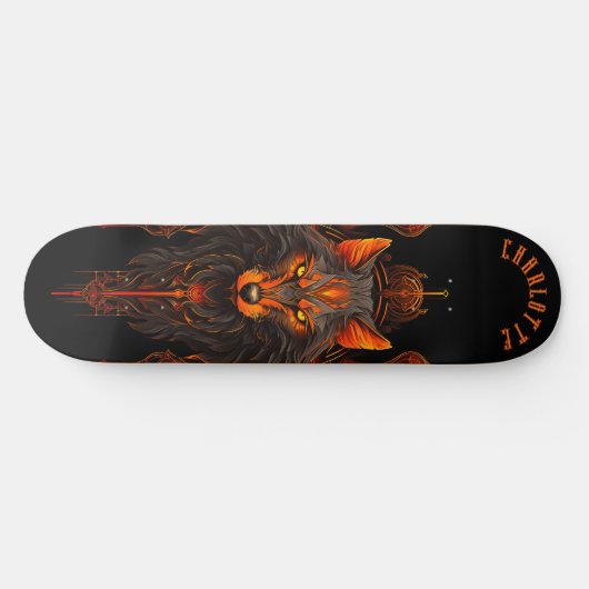 Mythical Werewolf Tribal Patterns Dark Fantasy Skateboard (Horizontal)