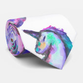 Mythisch Pink Aquamarin Unicorn Seepferd Wasserfar Krawatte (Gerollt)