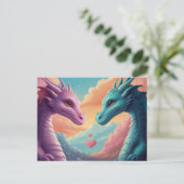 *~* Mythische AP48 FOTO Einladende Drachenpaare-Li Postkarte (Stehend Vorderseite)