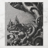 Mythische Architektur und Basteln von Weingärten Weinetikett (Einzelnes Label)