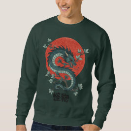 Mythische Bestie steigt unter roter Sonne Sweatshirt