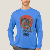 Mythische Bestie steigt unter roter Sonne Tri-Blend Shirt (Vorderseite)