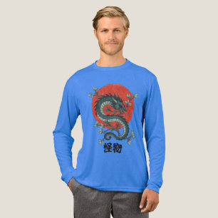 Mythische Bestie steigt unter roter Sonne Tri-Blend Shirt