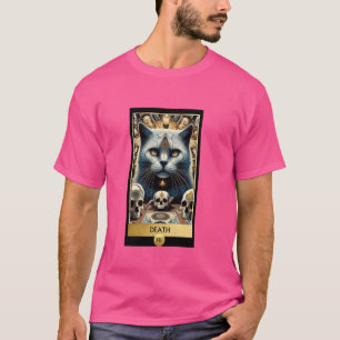 Mythische Black Cat Death Skulls Tarot Card Fortun T-Shirt