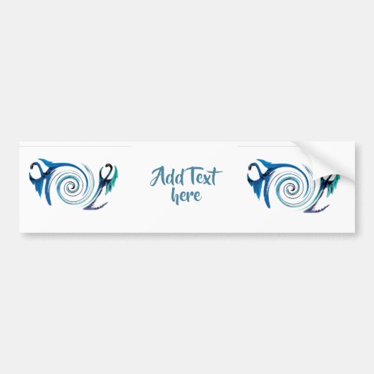 Mythische Blaue Drachen Custom Autoaufkleber (Vorne)