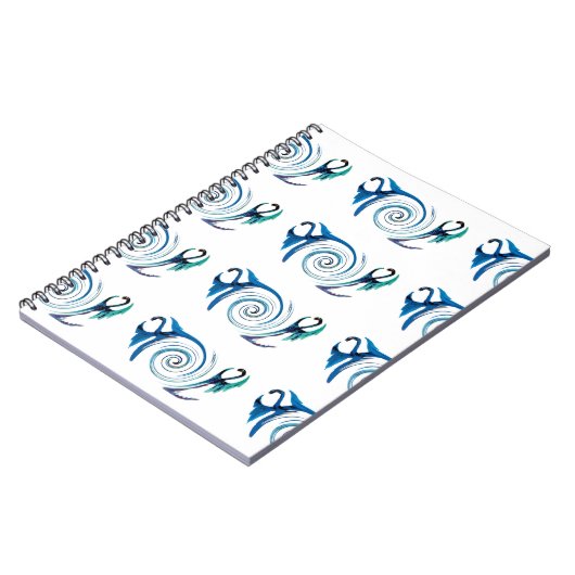 Mythische Blaue Drachen Notizblock (Linke Seite)