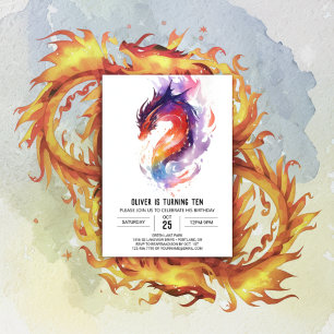 Mythische Custom Kids Dragon Birthday Einladung