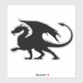 Mythische Drachen-Silhouette Aufkleber (Blatt)