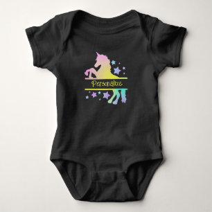Mythische Einhorn-Pastellfarben Personalisiertes G Baby Strampler