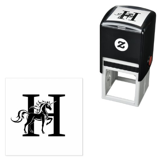 Mythische Einhorn-Silhouette über Single, kühl in  Permastempel (Beispiel)