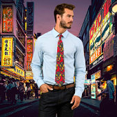 Mythische Eleganz: Chinesischer Drache im Retro-St Krawatte