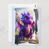 *~* Mythische Fantasie AP48 Kids Dragon Cartoon Postkarte (Vorne/Hinten)