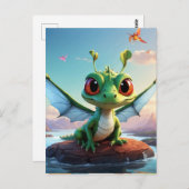 *~* Mythische Fantasie AP48 Kids Dragonfly Cartoon Postkarte (Vorne/Hinten)