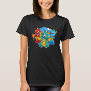 Mythische Fantasie Niedlicher Drache T-Shirt