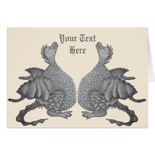 Mythische Fantasiewesen niedliche Graudrachen Zwil (Vorderseite (Horizontal))