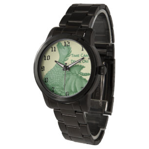 Mythische Fantasiewesen niedlicher Grüner Drache Armbanduhr