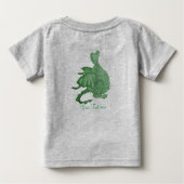 Mythische Fantasiewesen niedlicher grüner Drache Baby T-shirt (Rückseite)
