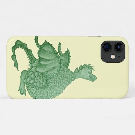 Mythische Fantasiewesen niedlicher grüner Drache Case-Mate iPhone Hülle (Rückseite (Horizontal))