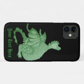Mythische Fantasiewesen niedlicher grüner Drache Case-Mate iPhone Hülle (Rückseite (Horizontal))