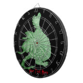 Mythische Fantasiewesen niedlicher Grüner Drache Dartscheibe (Vorderseite rechts)