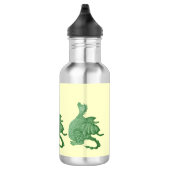 Mythische Fantasiewesen niedlicher grüner Drache Edelstahlflasche (Rechts)