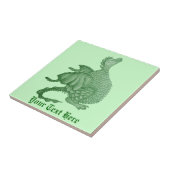 Mythische Fantasiewesen niedlicher Grüner Drache Fliese (Seite)