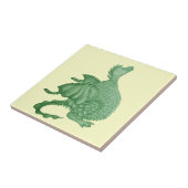 Mythische Fantasiewesen niedlicher grüner Drache Fliese (Seite)