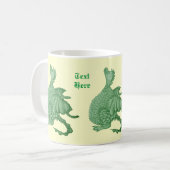 Mythische Fantasiewesen niedlicher Grüner Drache Kaffeetasse (Vorderseite Links)
